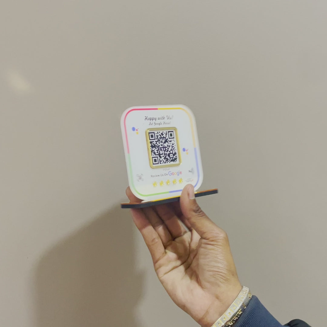 Tapify Mini – Google Review Standee (Without Logo, Fixed Design, Your Link Added)