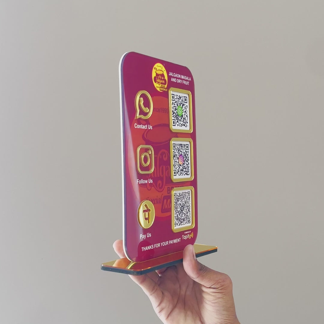 Smart NFC 3-in-1 Standee | Custom Background | Portrait Style