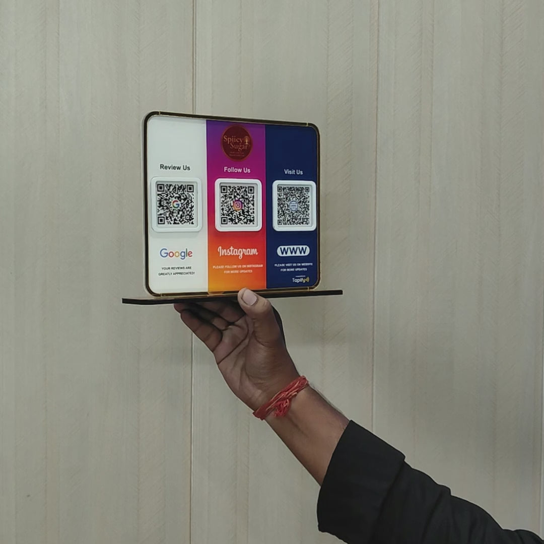 Premium Smart NFC 3-in-1 Table Top Standee - Native Background Edition