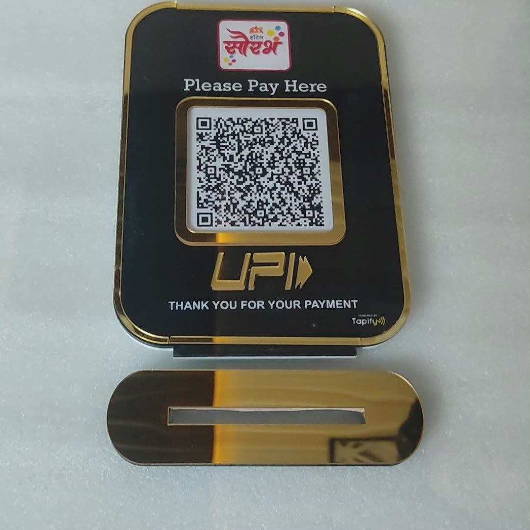 Premium  Big Size Smart NFC 1 QR Table Top Standee | Black Colour