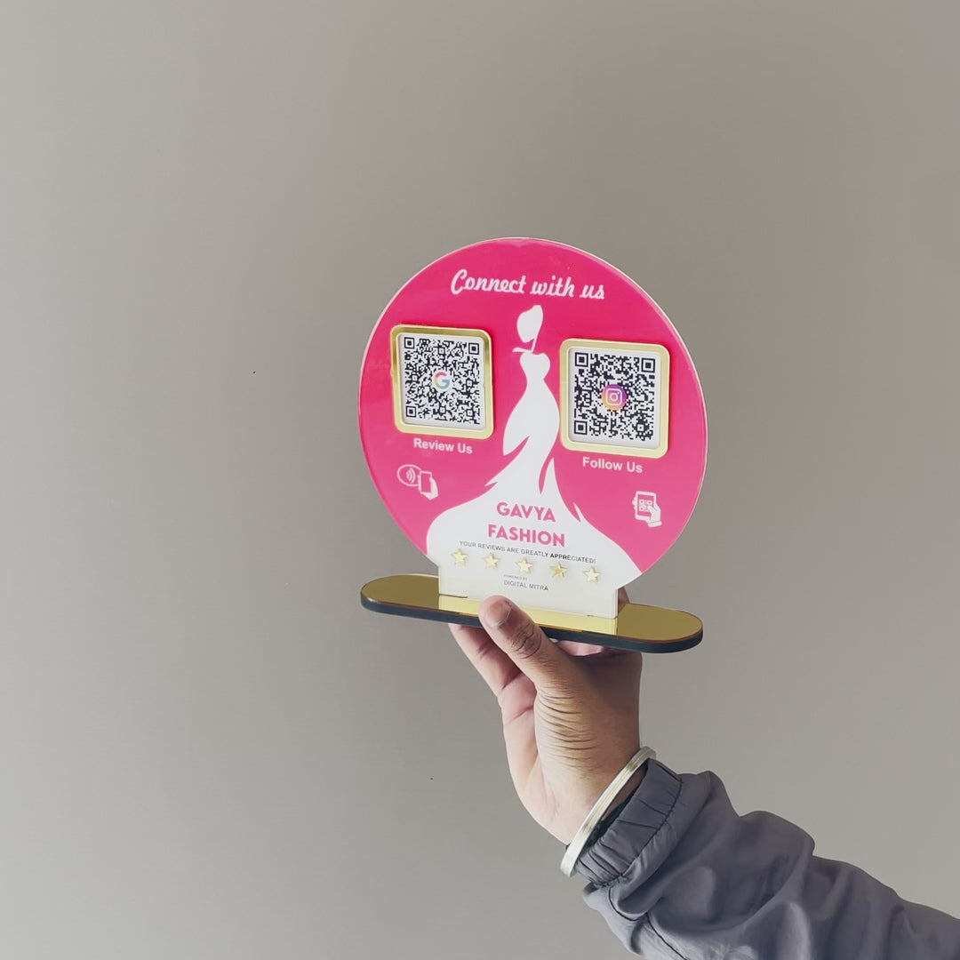 Circle Shape Smart NFC 2-in-1 Table Top Standee