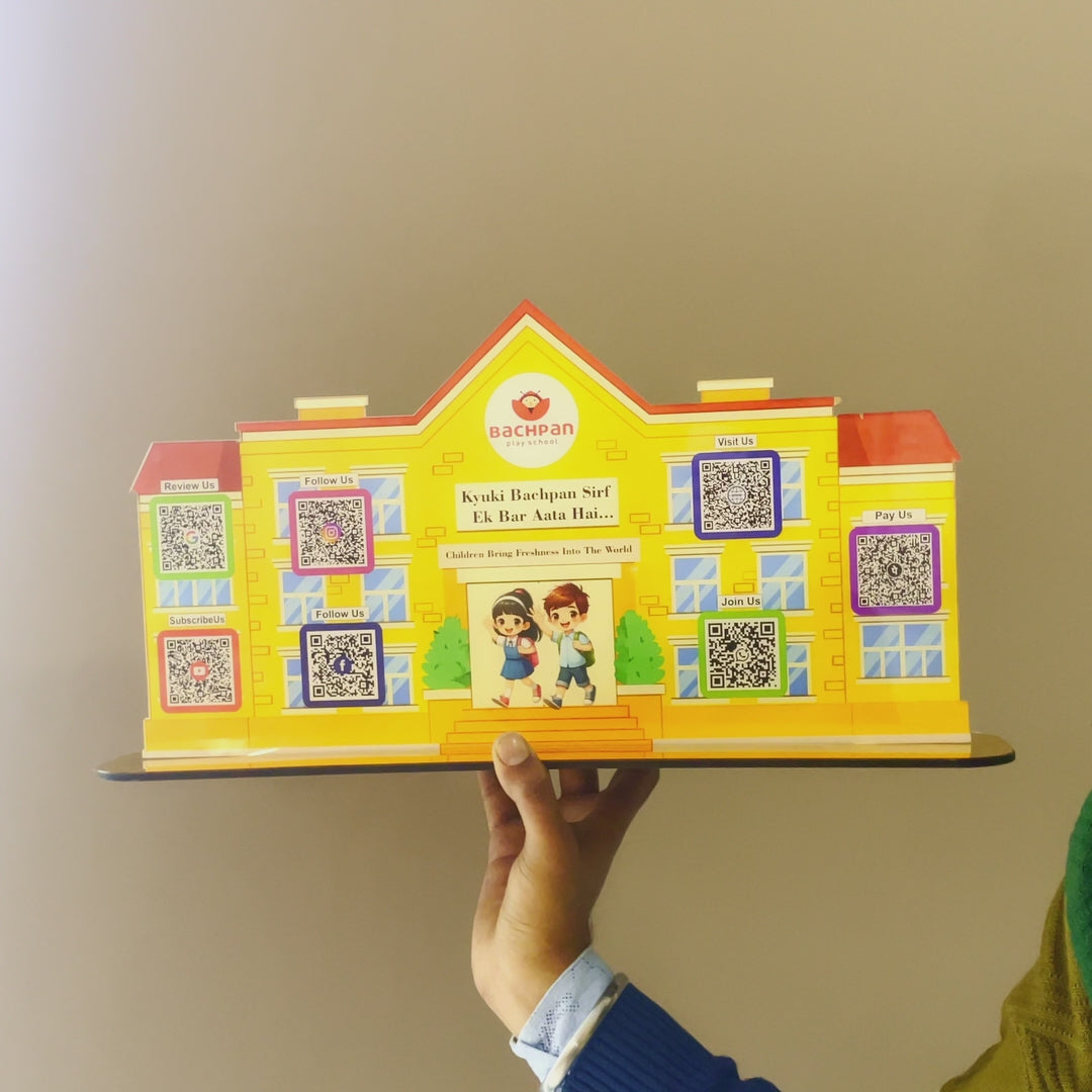 School Shaped  - Smart NFC 8-in-1 Tabletop Standee
