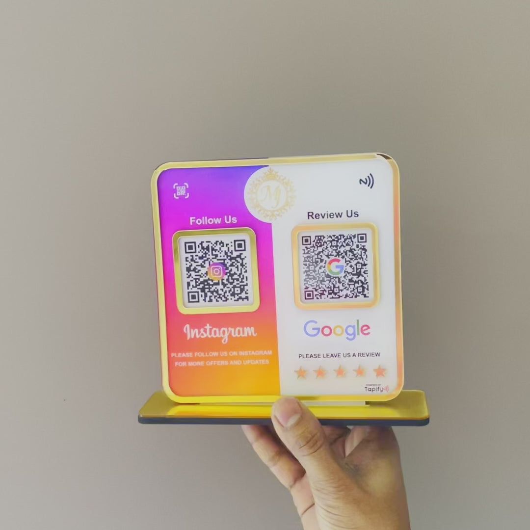 Smart NFC 2-in-1 Premium Standee – Google & Instagram Theme