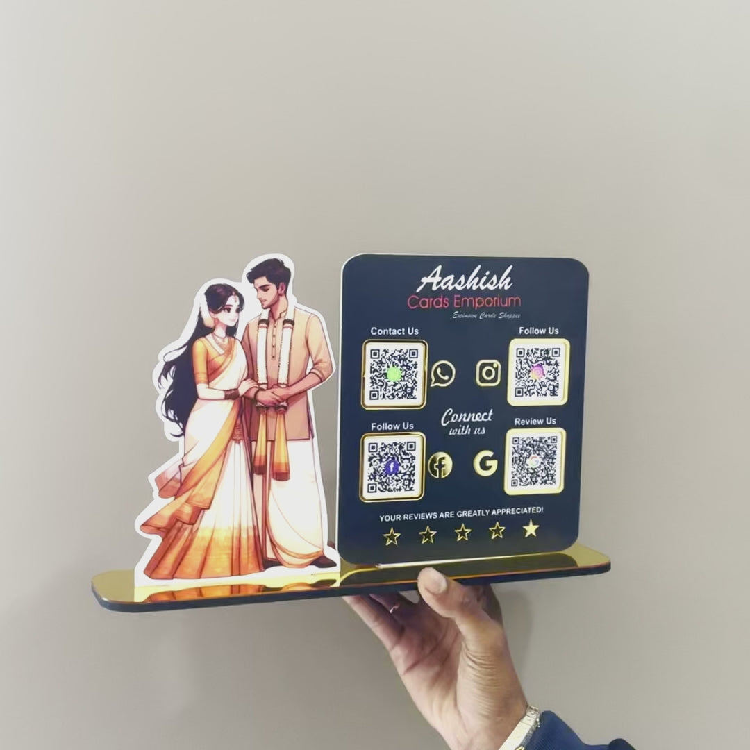 Couple Cutout Smart NFC 4QR Standee