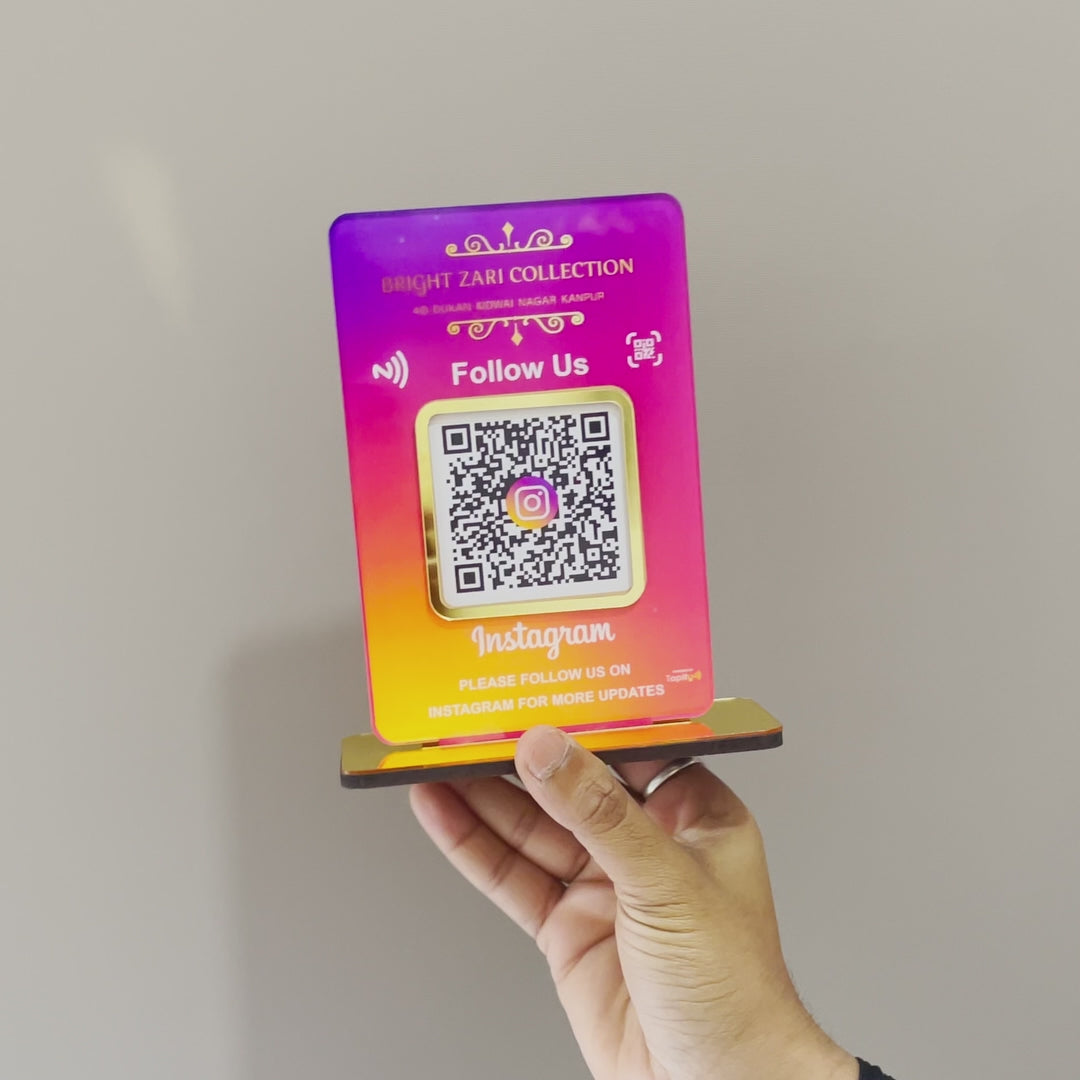 Smart NFC 1 QR Table Top Standee – Instagram Theme