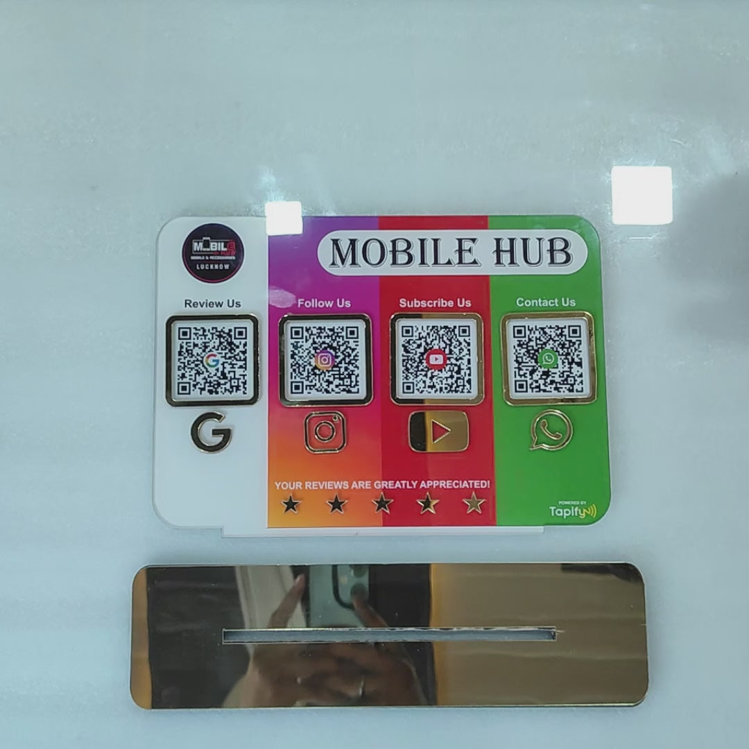 Smart NFC 4QR Table Top Standee | Social Media Theme Edition