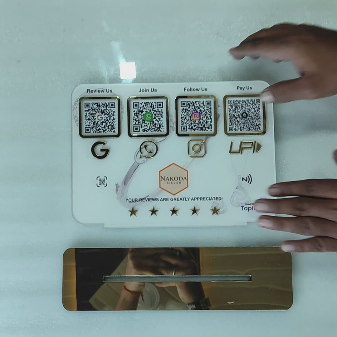 Smart NFC 4-in-1 Table Top Standee - Jewellery Background