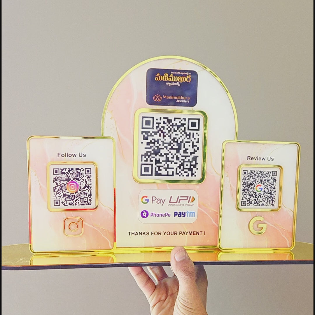 Premium Theme Arch Shaped Smart NFC 3-in-1 Table Top Standee