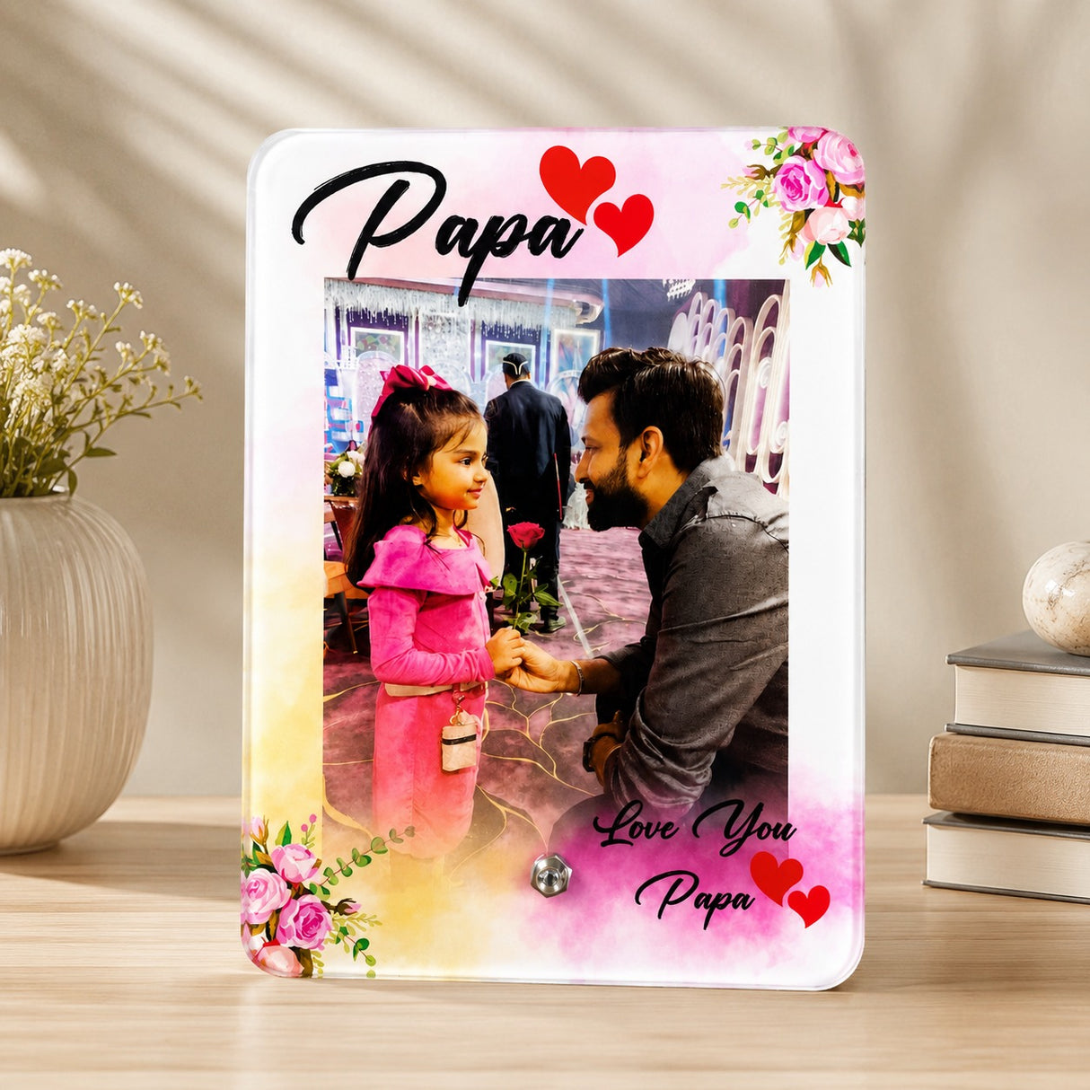 Personalized Dad Photo Frame – Custom Acrylic Gift for Father & Son/Daughter