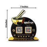 Bowl & Chopsticks Cutout Smart NFC 2-in-1 Tabletop Standee For Restaurants
