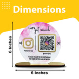 Circle Shape - 1 QR Table Top Standee - Marble Theme