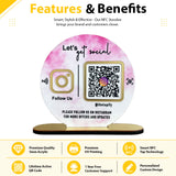 Circle Shape - 1 QR Table Top Standee - Marble Theme