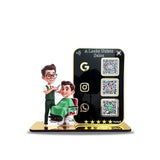 Premium Salons Cutout Smart NFC 3-in-1 Tabletop Standee - Portrait Style - For Unisex Salon - Google, Instagram, Whatsapp
