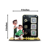 Premium Salons Cutout Smart NFC 3-in-1 Tabletop Standee - Portrait Style - For Unisex Salon - Google, Instagram, Whatsapp