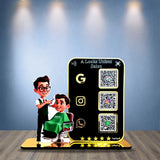 Premium Salons Cutout Smart NFC 3-in-1 Tabletop Standee - Portrait Style - For Unisex Salon - Google, Instagram, Whatsapp