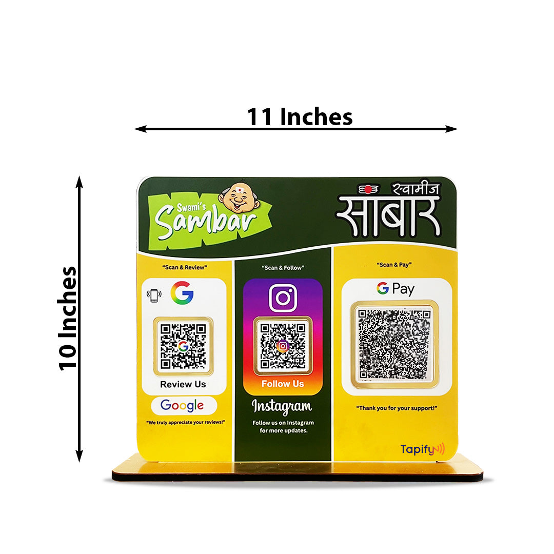 Vogue Series – Premium Smart NFC 3-in-1 Standee With South Indian Theme Background