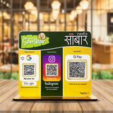 Vogue Series – Premium Smart NFC 3-in-1 Standee With South Indian Theme Background