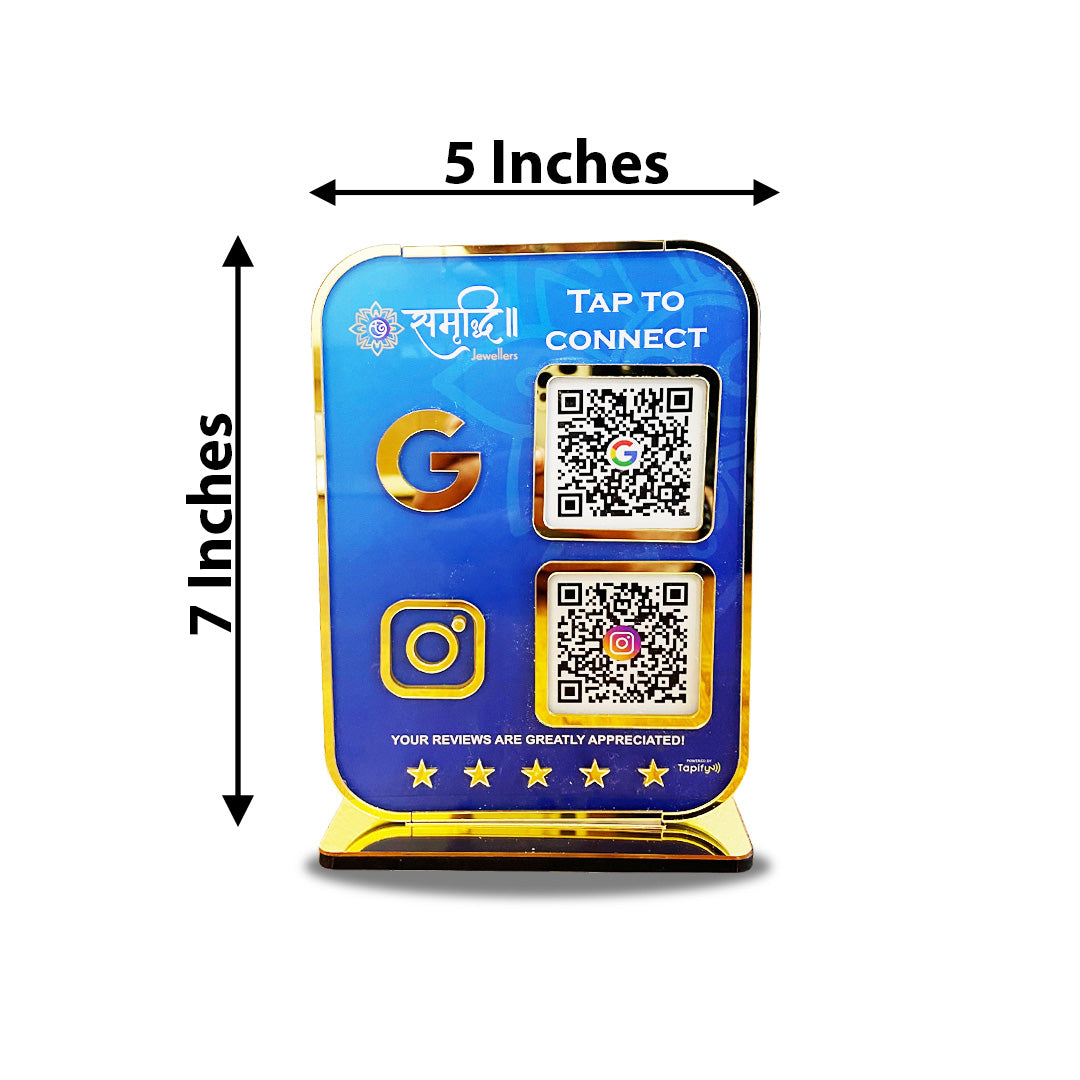 Premium Smart NFC 2-in-1 Table Top Standee | Portrait Style | Gradient Colour