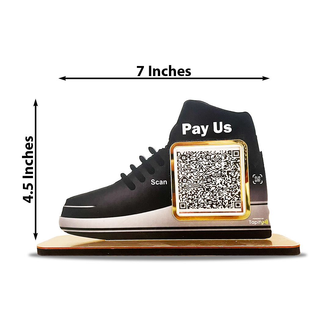 Shoe Shaped Smart NFC 1 QR Tabletop Standee