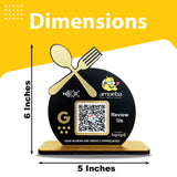 Spoon Cutout Smart NFC 1 QR Tabletop Standee For Restaurants