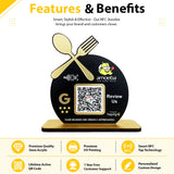Spoon Cutout Smart NFC 1 QR Tabletop Standee For Restaurants