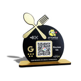 Spoon Cutout Smart NFC 1 QR Tabletop Standee For Restaurants
