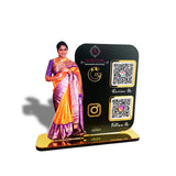 Lady Cutout Smart NFC 2-QR Standee - II
