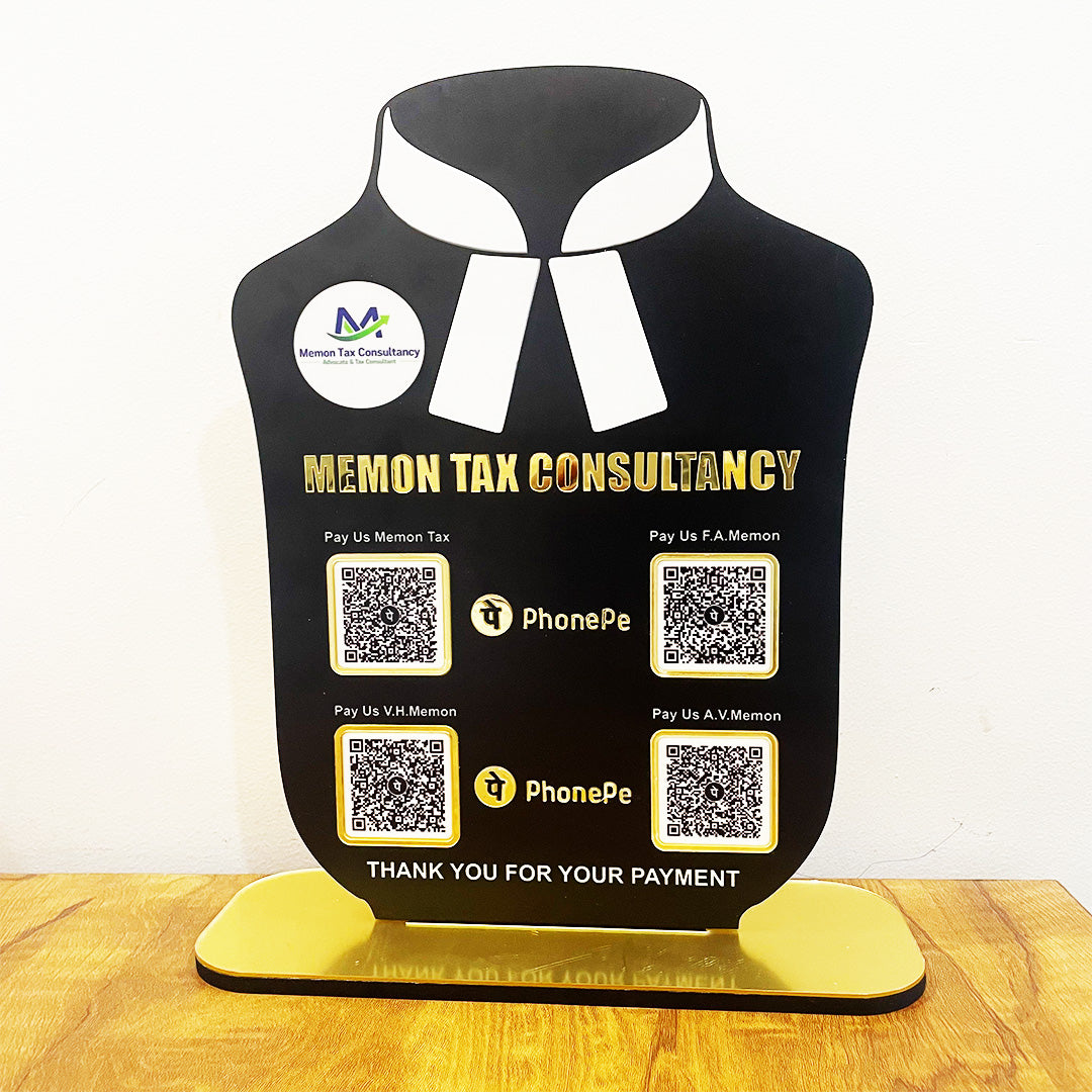 Advocate Shaped Smart NFC 4 QR Table Top Standee for Advocates | Lawyers