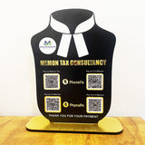 Advocate Shaped Smart NFC 4 QR Table Top Standee for Advocates | Lawyers
