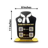 Advocate Shaped Smart NFC 4 QR Table Top Standee for Advocates | Lawyers