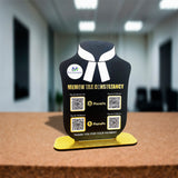 Advocate Shaped Smart NFC 4 QR Table Top Standee for Advocates | Lawyers
