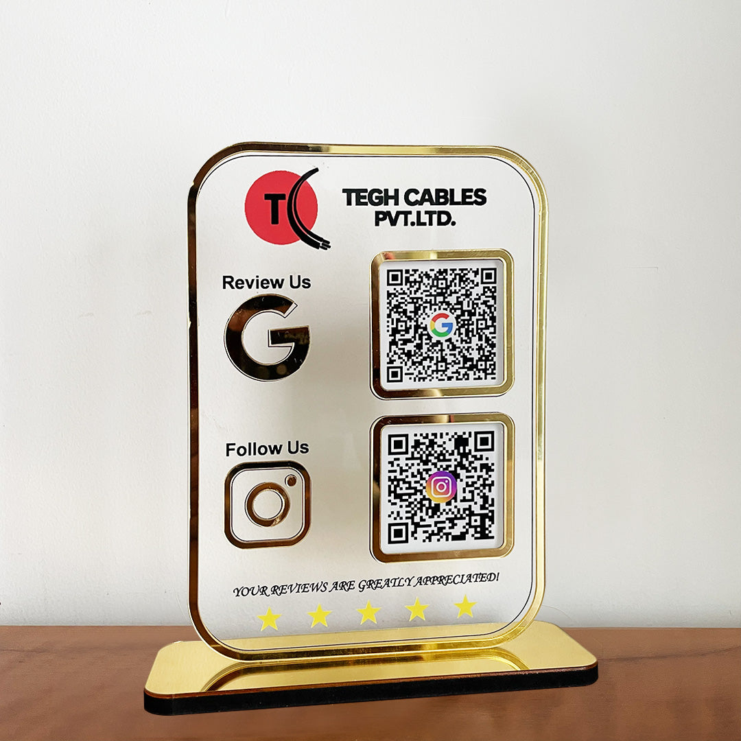 Premium Smart NFC 2-in-1 Table Top Standee | Transparent Edition | Portrait Style
