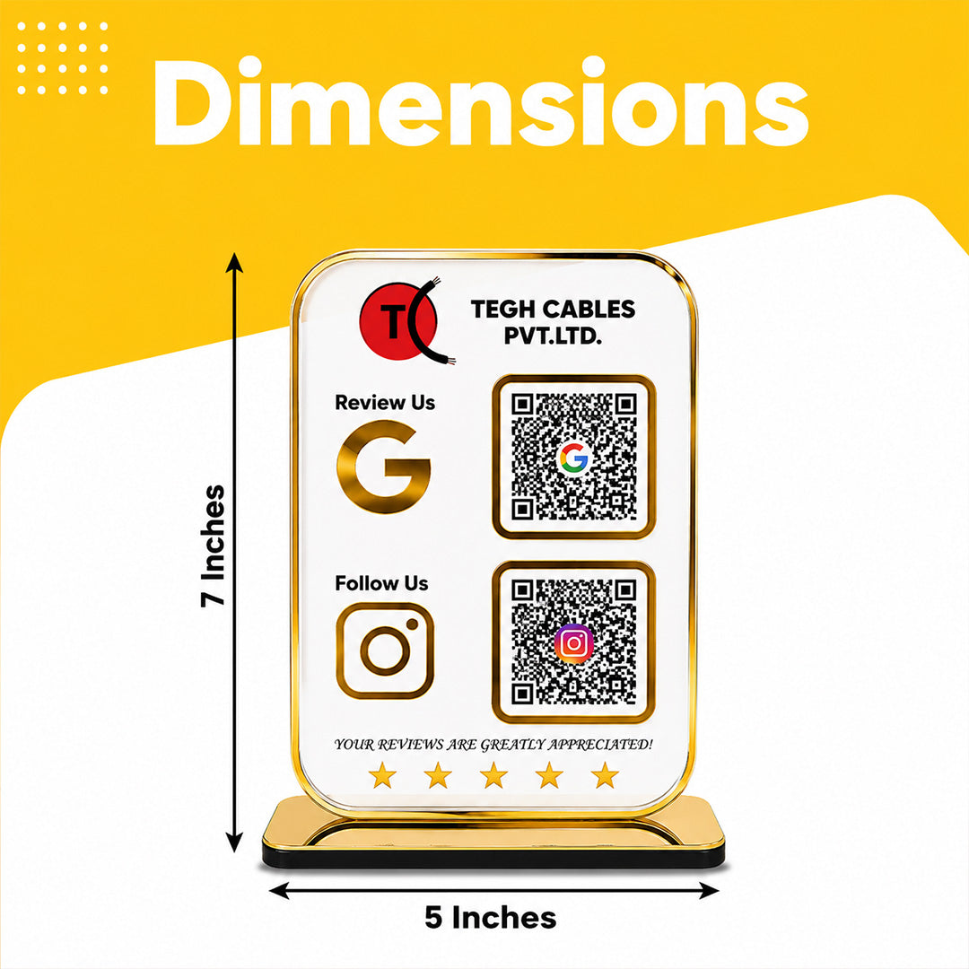 Premium Smart NFC 2-in-1 Table Top Standee | Transparent Edition | Portrait Style