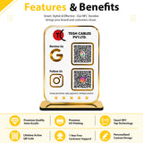 Premium Smart NFC 2-in-1 Table Top Standee | Transparent Edition | Portrait Style