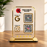 Premium Smart NFC 2-in-1 Table Top Standee | Transparent Edition | Portrait Style