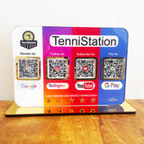 Smart NFC 4QR Table Top Standee | Social Media Theme - Google, Instagram, Youtube, Gpay