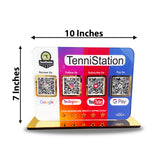 Smart NFC 4QR Table Top Standee | Social Media Theme - Google, Instagram, Youtube, Gpay