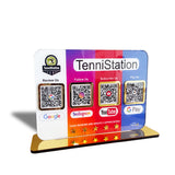 Smart NFC 4QR Table Top Standee | Social Media Theme - Google, Instagram, Youtube, Gpay