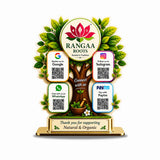 Tree Shaped Smart NFC 4-in-1 Table top Standee - For Ayurvedic & Organic Stores