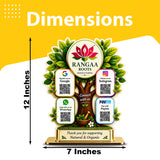 Tree Shaped Smart NFC 4-in-1 Table top Standee - For Ayurvedic & Organic Stores