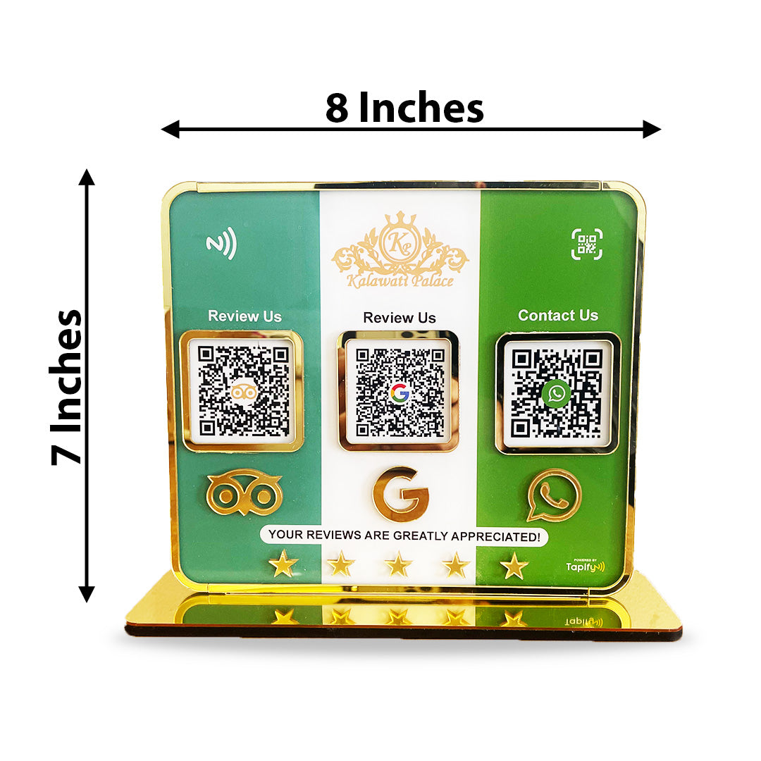 Premium Smart NFC 3-in-1 Table Top Standee - Tripadvisor, Google, Whatsapp-Theme