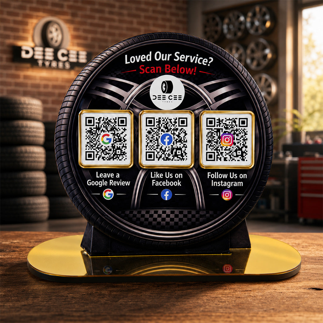 Tyre Shaped Smart NFC  3 in 1 Standee