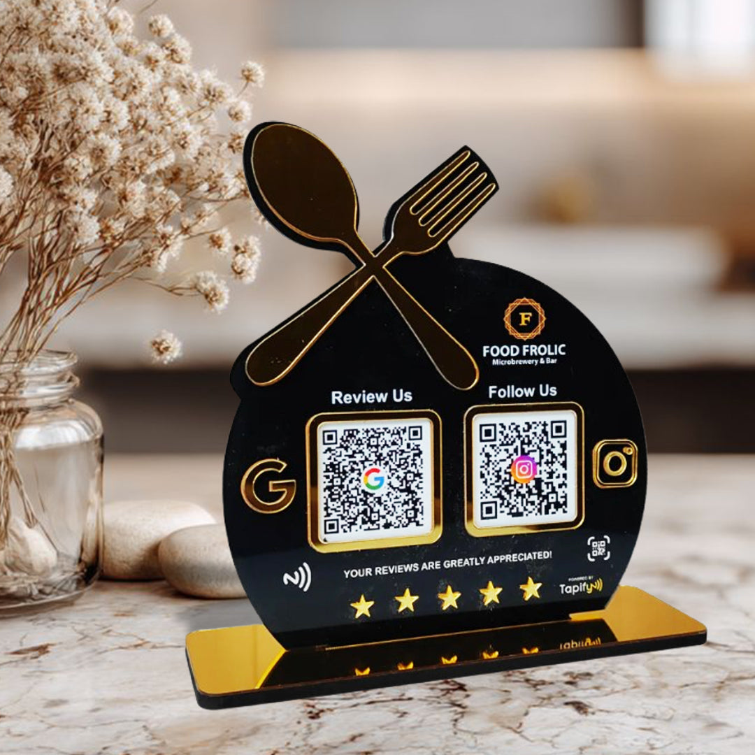Tapify - Spoon Cutout Smart NFC 2-in-1 Tabletop Standee For | Restaurant