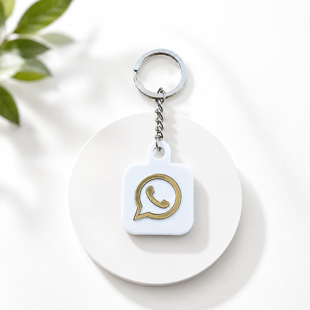 Smart NFC WhatsApp Keyring - without QR Code(Fixed Design, Your Link Added ) Acrylic Logo