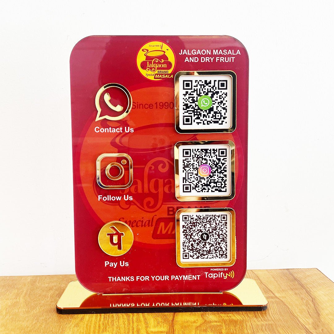 Smart NFC 3-in-1 Standee | Custom Background | Portrait Style