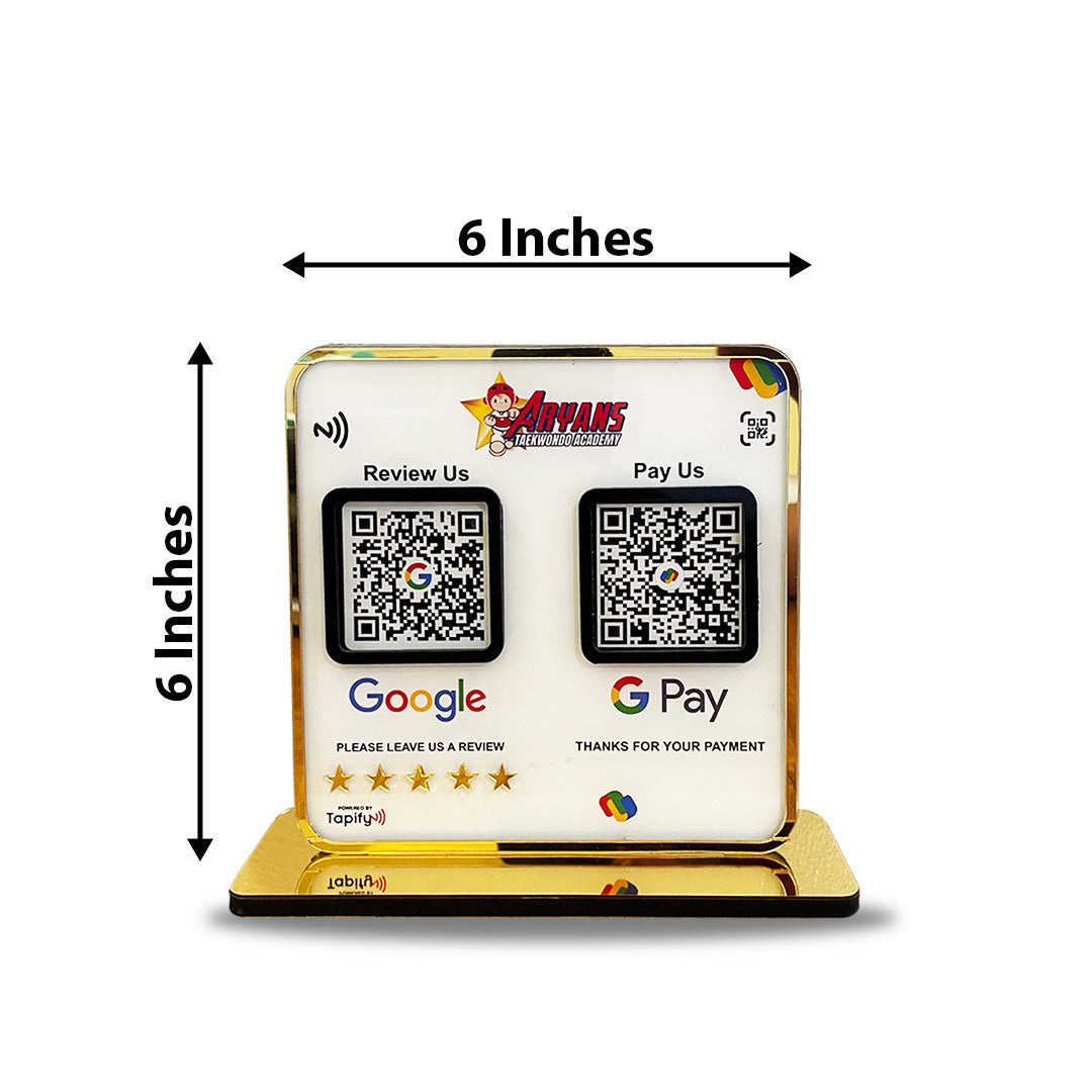 Premium Smart NFC 2-in-1 Table Top Standee - Google, GPay