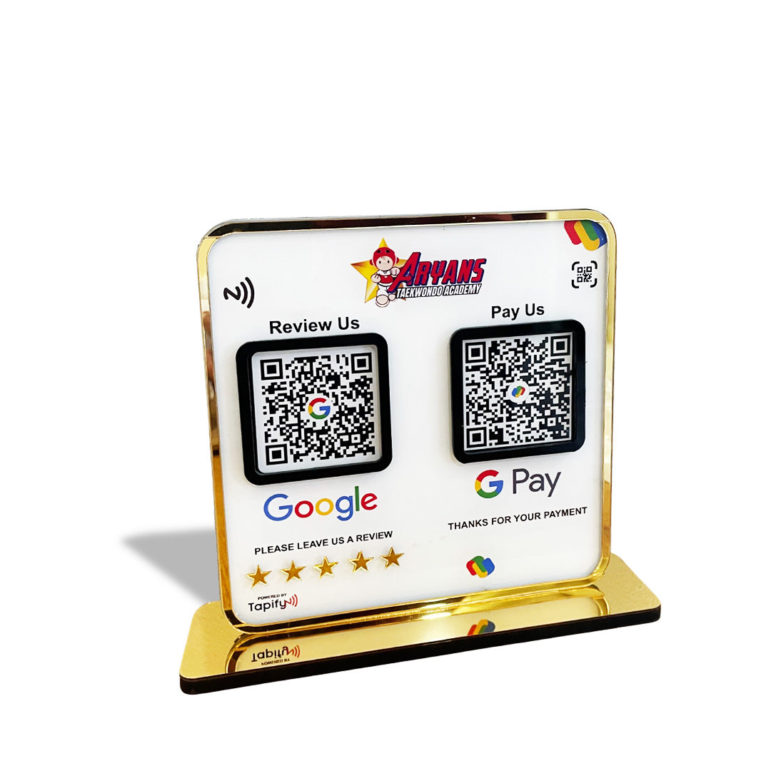 Premium Smart NFC 2-in-1 Table Top Standee - Google, GPay