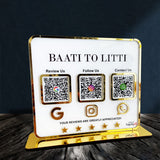 Premium Smart NFC 3-in-1 Table Top Standee | White Colour - Google, Instagram, WhatsApp