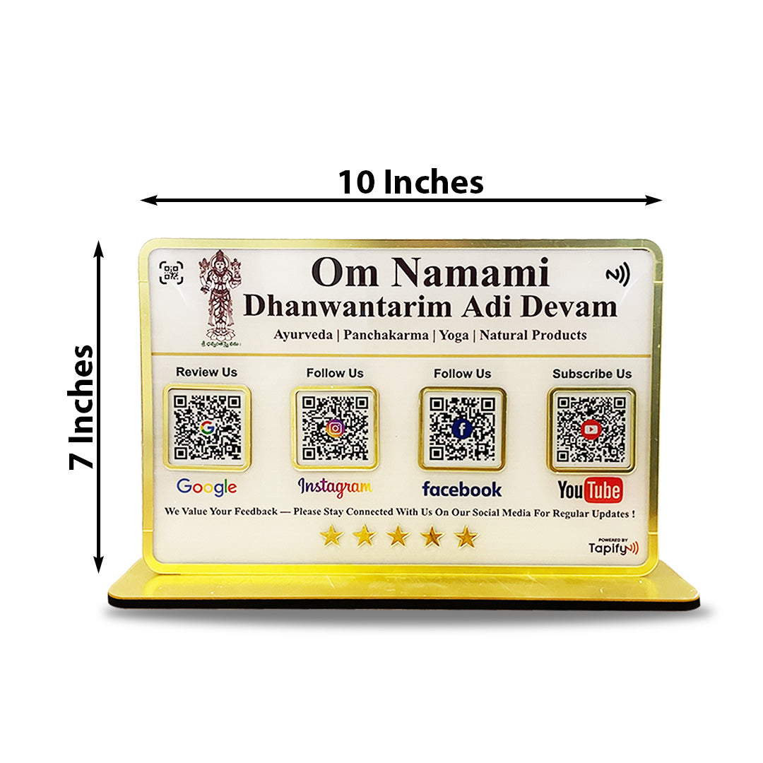 Premium Smart NFC 4-in-1 Table Top Standee - Google, Instagram, Facebook, Youtube