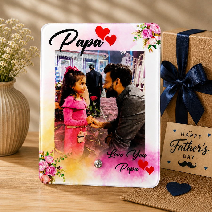 Personalized Dad Photo Frame – Custom Acrylic Gift for Father & Son/Daughter card 2